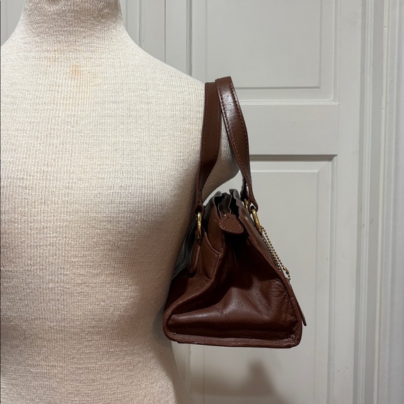 Etienne Aigner chocolate brown leather  with gold small purse - Picture 5 of 12